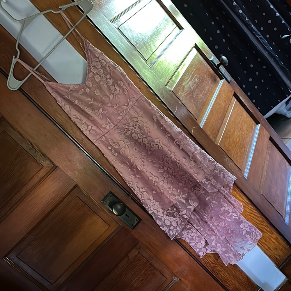 Dusty pink beautiful lace dress